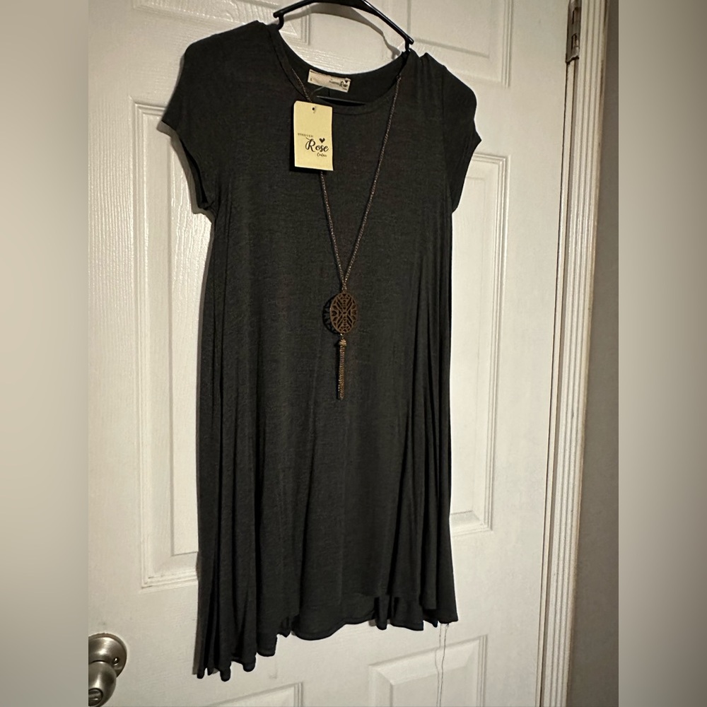 Forever Rose Couture Grey T-shirt Dress